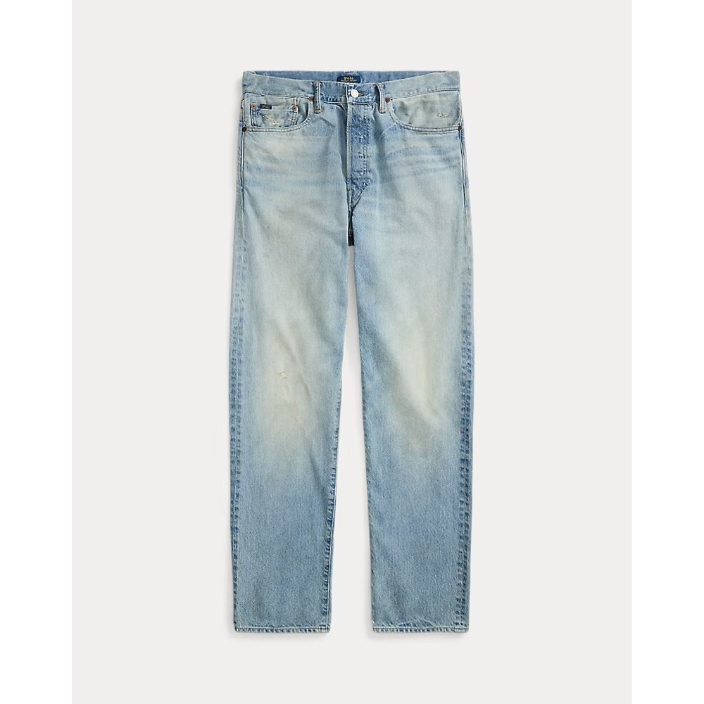 Polo Ralph Lauren Men's Heritage Straight Fit Distressed Light Wash Jeans 31x